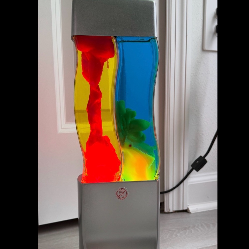 Retro/Vintage Dual Twin Motion Lava Lamp - Red, Yellow, Blue